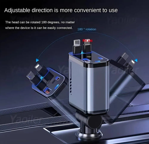 20W Fast Car Charger 180 Degree Adjustable Metal Black AS Electro