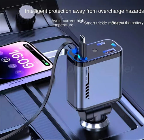 20W Fast Car Charger 180 Degree Adjustable Metal Black AS Electro