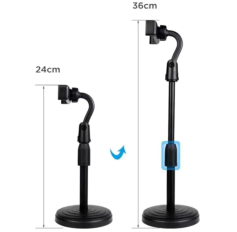 Portable Adjustable Tripod Stand 360 Rotation Phone Holder Black AS Electro