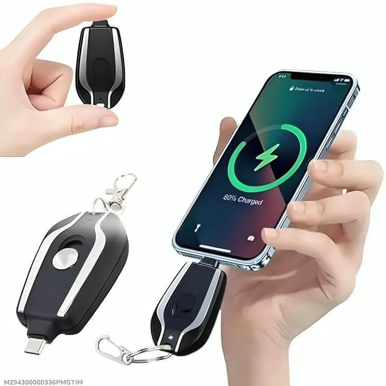 Keychain Power Bank Fast Charging Portable Black AS Electro