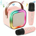 Portable Bluetooth 5.3 LED Speaker 2000mAh Pink Blue AS Electro