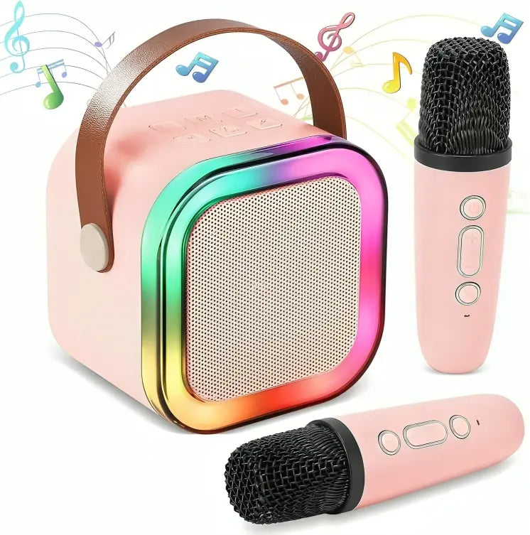 Portable Bluetooth 5.3 LED Speaker 2000mAh Pink Blue AS Electro