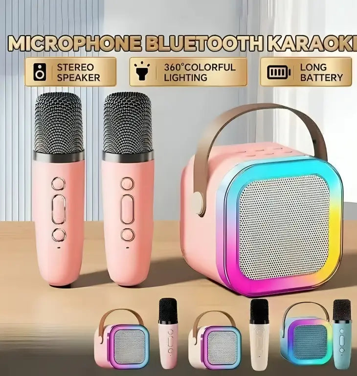 Portable Bluetooth 5.3 LED Speaker 2000mAh Pink Blue AS Electro