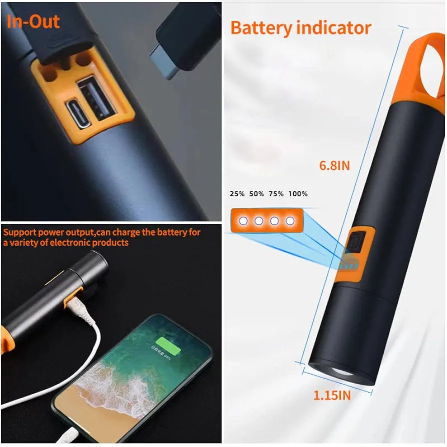 L-S18 Rechargeable LED Flashlight Power Bank Type C AS Electro